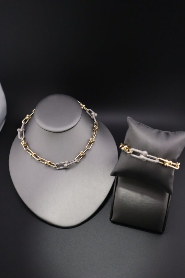 Paperclip jewelry set 14k - Image 3